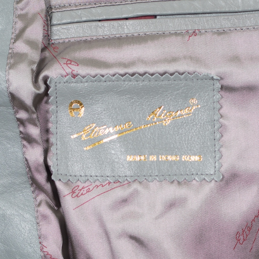Etienne Aigner Leather Bomber Jacket Vintage - Picture 7 of 7